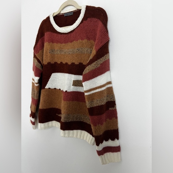 Anthropologie Elsamanda Alpaca Wool Blend Warm Desert Tone Crewneck Sweater L - Picture 3 of 10